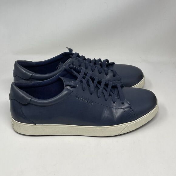 Cole Haan Nantucket 2.0 Mens 11 M Blue Leather Casual Lace Up Classic Sneakers - Picture 3 of 16